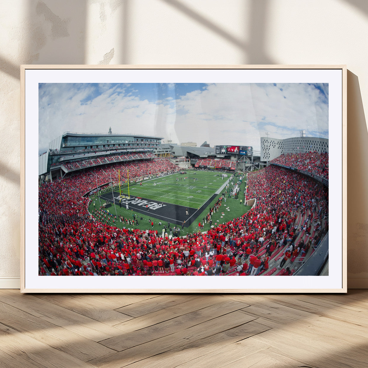 54070-MGC-FP-36x24_Natural-Cincinnati Bearcats Football Team Print - Nippert Stadium Wall Art Canvas Print