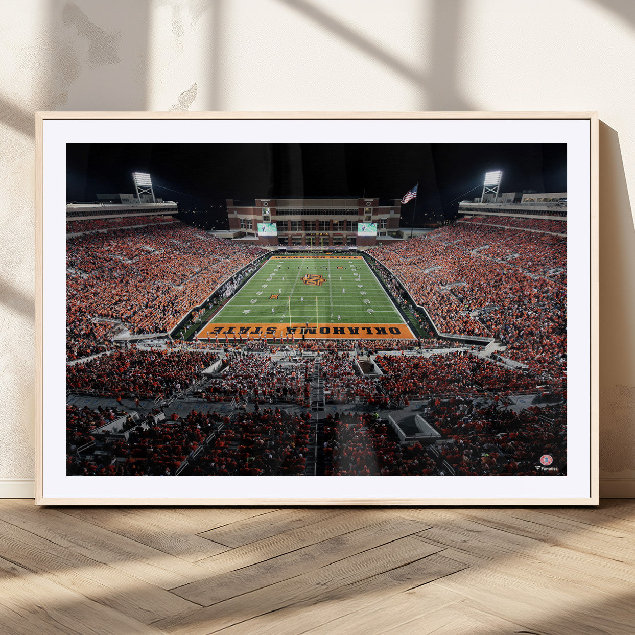 81675-MGV-CV-36X24-Boone Pickens Stadium Wall Art Oklahoma State Cowboys Print Framed Sports Canvas Art for Home, Office, Living Room