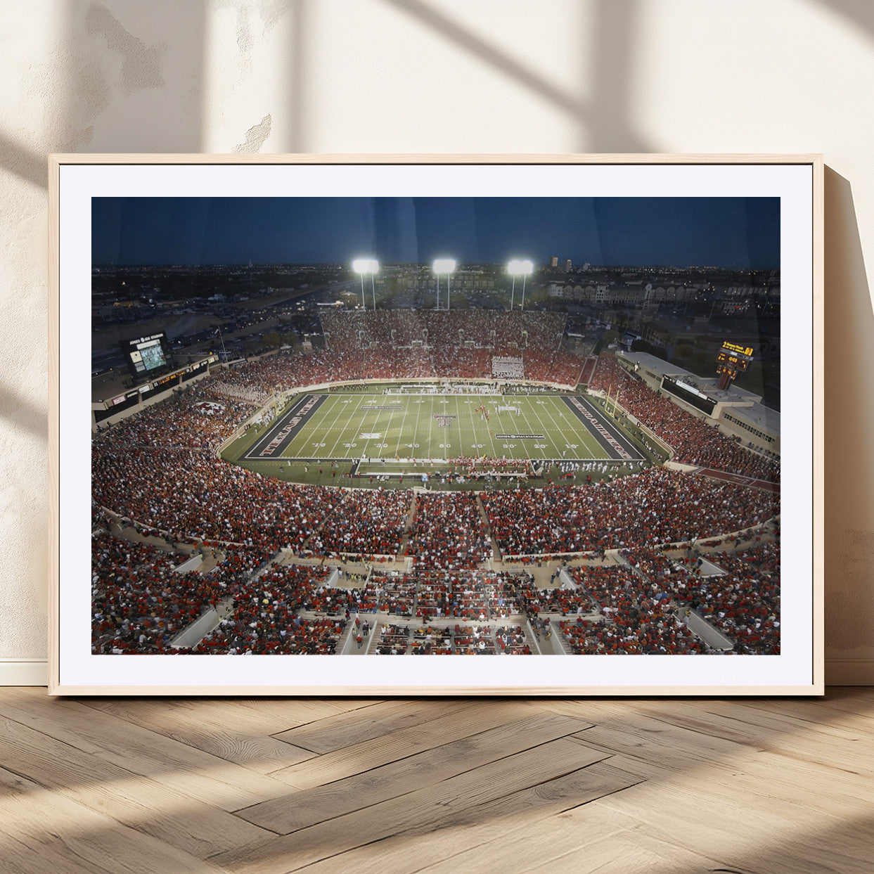 -Texas Tech Red Raiders Football Team Print - Lubbock Jones AT&T Stadium Wall Art Canvas Print