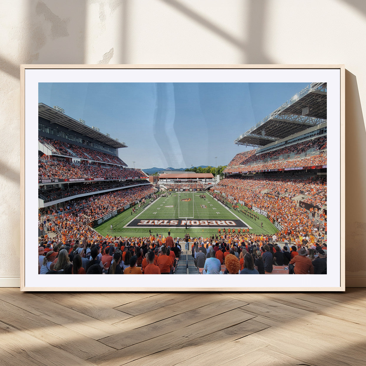 35211-MGC-FP-36x24_Natural-Oregon State Beavers Football Team Print - Corvallis Reser Stadium Wall Art Canvas Print