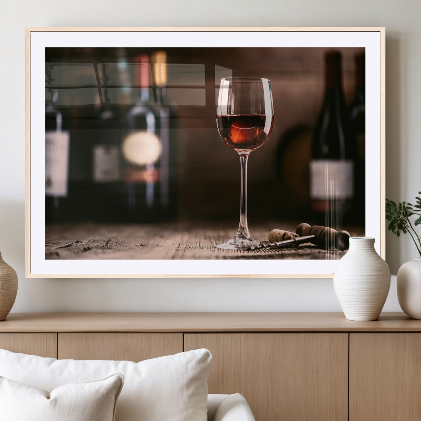 24711-MGC-FP-36x24_Natural-Red Wine and Bottle Canvas Print
