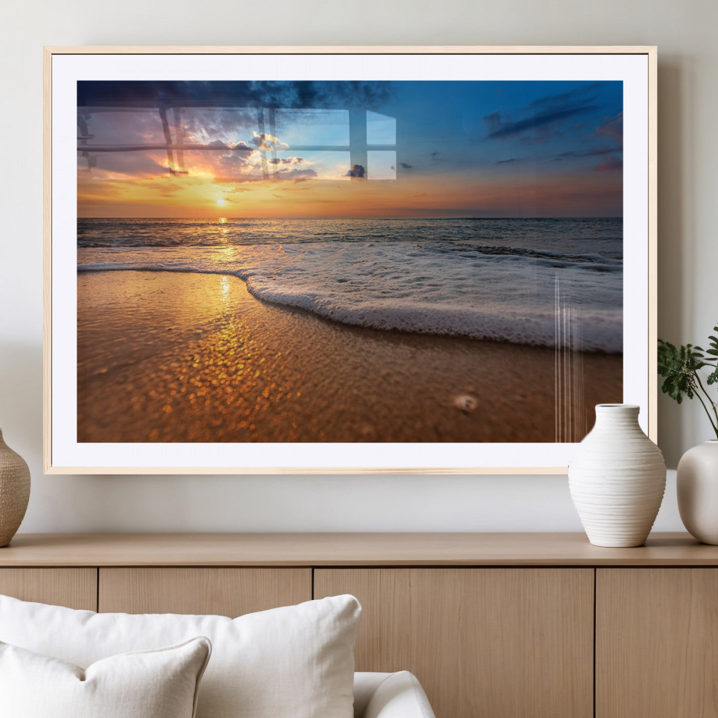 12740-MGC-FP-36x24_Natural-Sunset and Beach at Night Wall Art Canvas Print