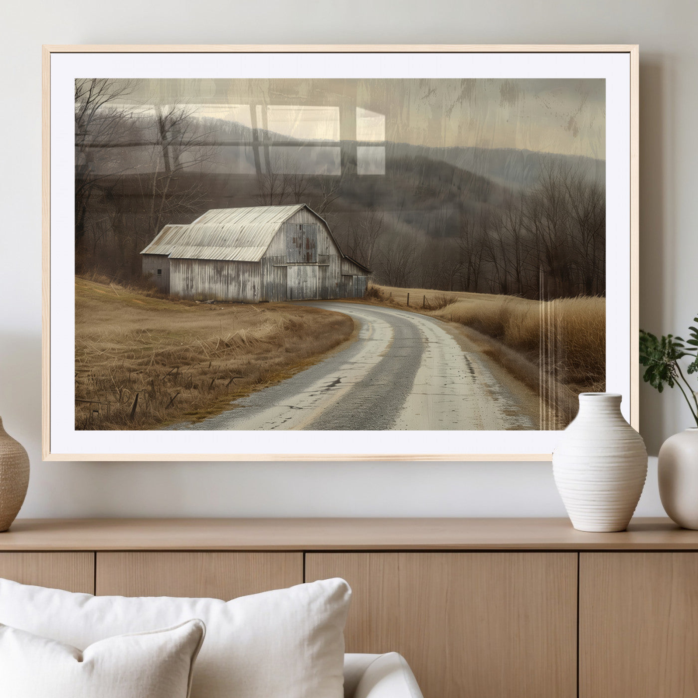 10376-MGC-FP-36x24_Natural-Vintage Barn for Farmhouse Wall Decor Canvas Print