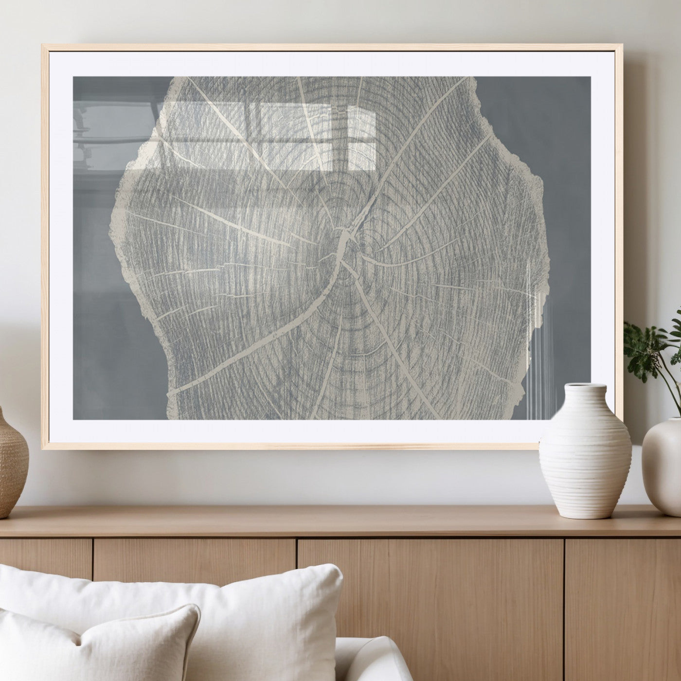 25547-MGC-FP-36x24_Natural-Abstract Tree Ring Wall Art Canvas Print – Nature-Inspired, Ready to Hang, Modern Home Decor