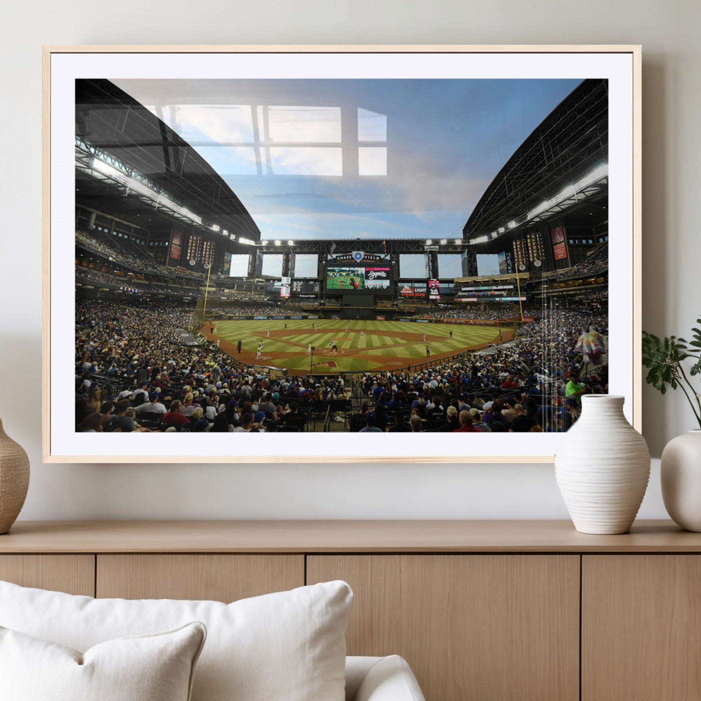 92672-MGC-FP-36x24_Natural-Arizona Diamondbacks Team Print - Phoenix Chase Field Stadium Wall Art Canvas Print