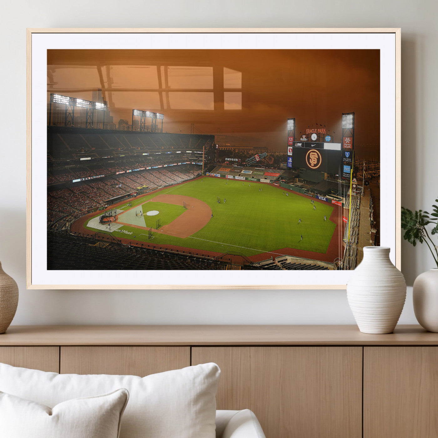 -San Francisco Giants Baseball Team Print - Oracle Park Stadium Wall Art Canvas Print