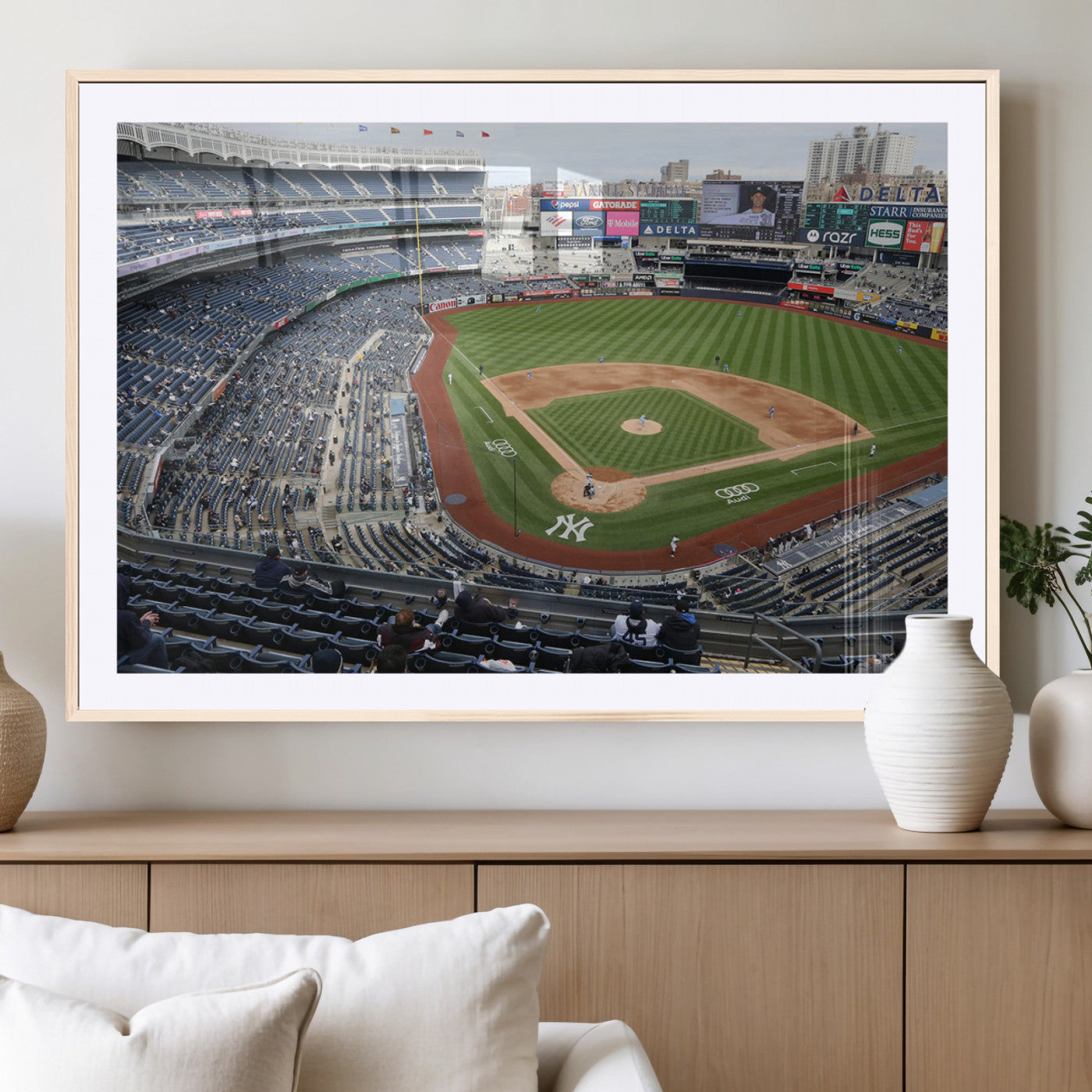 45784-MGC-FP-36x24_Natural-New York Yankees Baseball Team Print - Yankee Stadium Wall Art Canvas Print