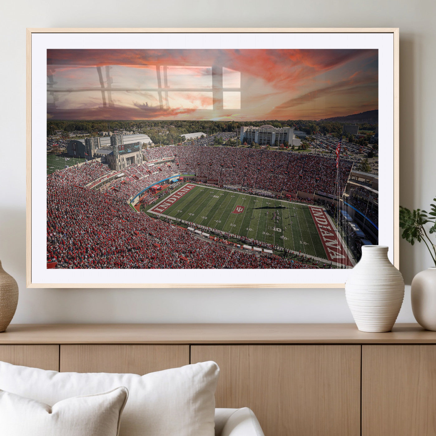 51135-MGV-CV-36X24-Indiana Memorial Stadium Wall Art Canvas Print, Framed Studium Canvas Art, Indiana Memorial Stadium