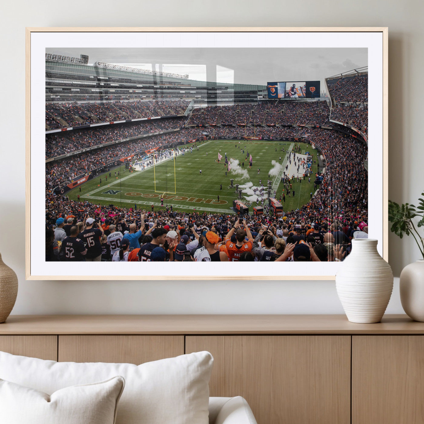 -Chicago Bears Soldier Field Wall Art Canvas Print – Framed Football Stadium Artwork Team Spirit for home, office