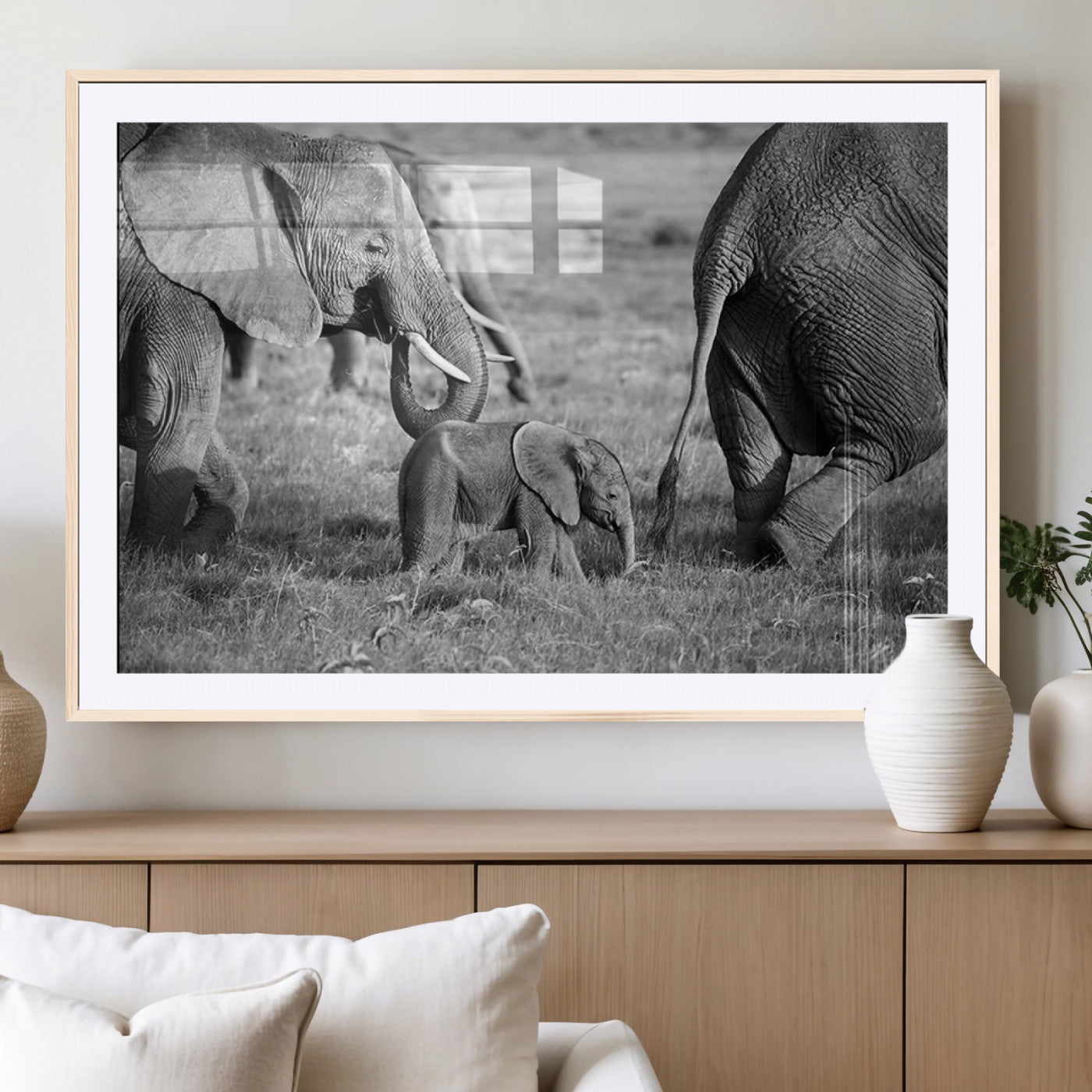 95787-MGC-FP-36x24_Natural-Wild Elephant Wall Art Canvas Print
