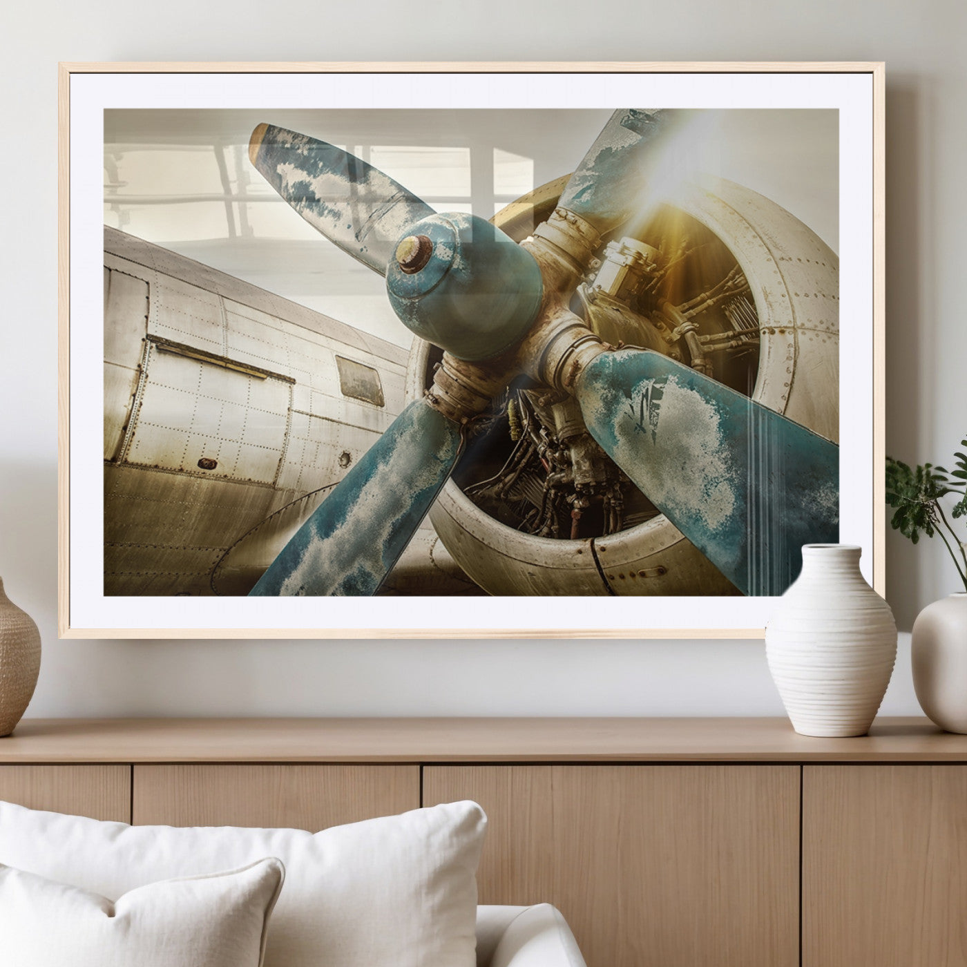 14106-MGC-FP-36x24_Natural-Vintage Airplane Canvas Print