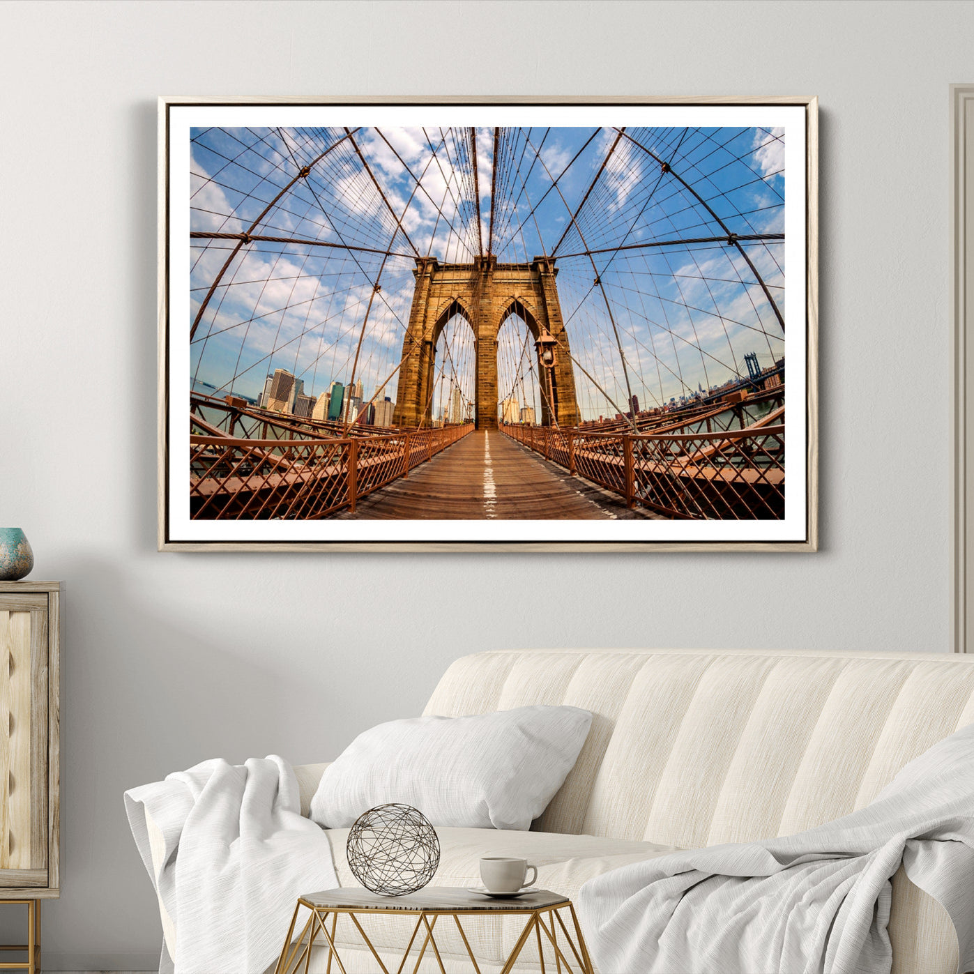 -Brooklyn Bridge Manhattan Wall Art Canvas Print