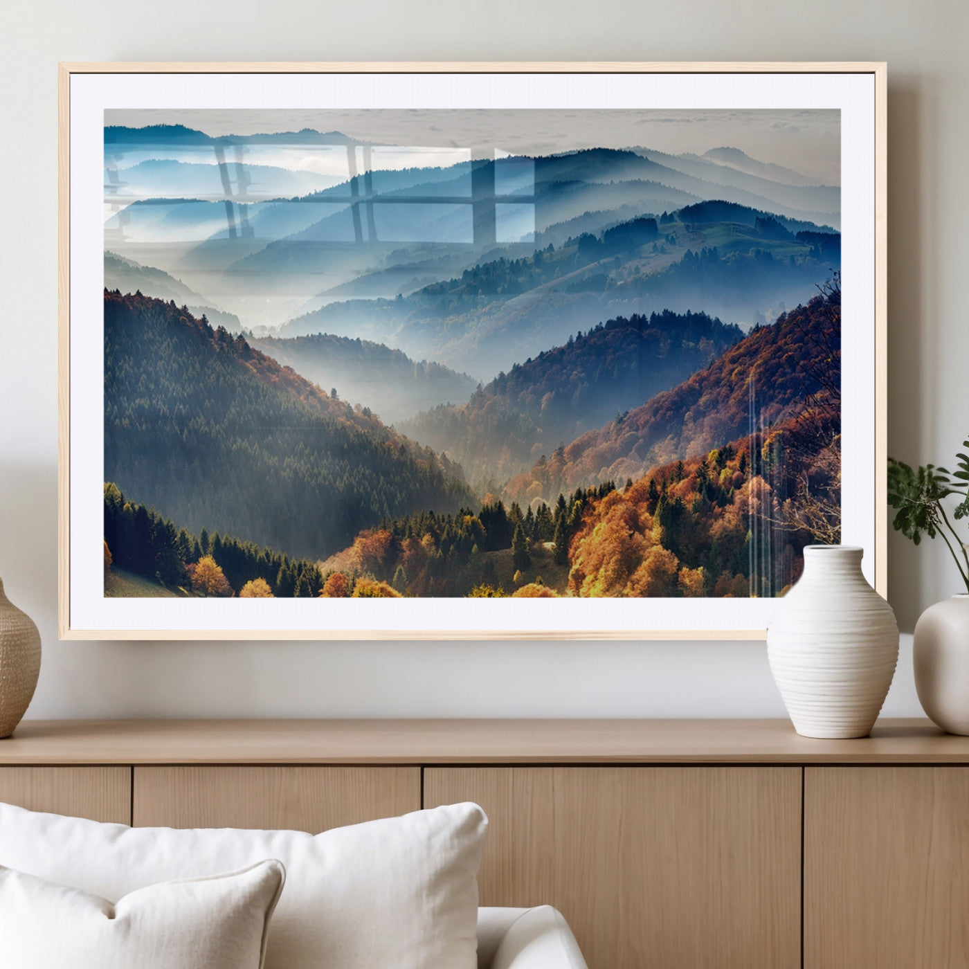 -Mountains Forest Autumn Wall Art Canvas Print