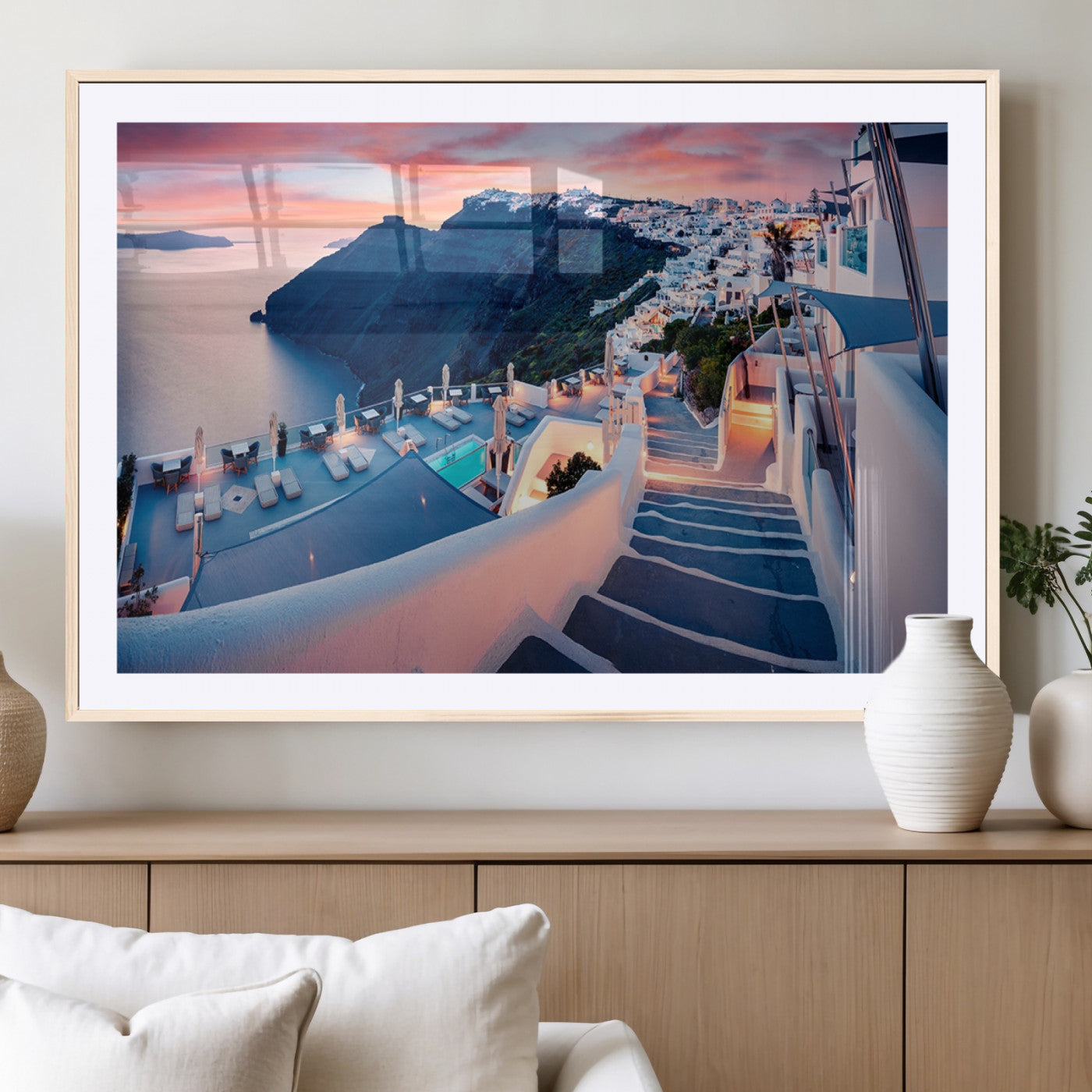 35350-MGC-FP-36x24_Natural-Santorini Island Wall Art Canvas Print