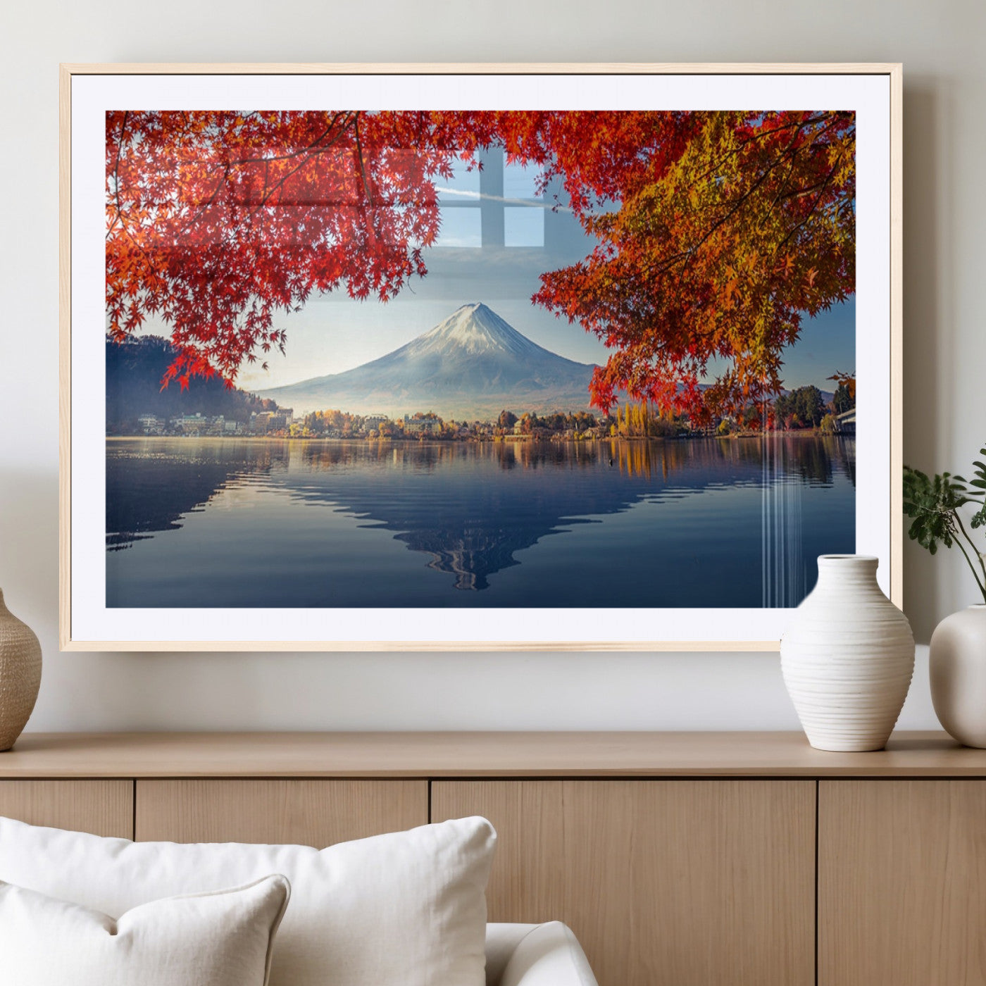 26428-MGC-FP-36x24_Natural-Mount Fuji Canvas Wall Art Japan Autumn Mountain Canvas Print Wall Art