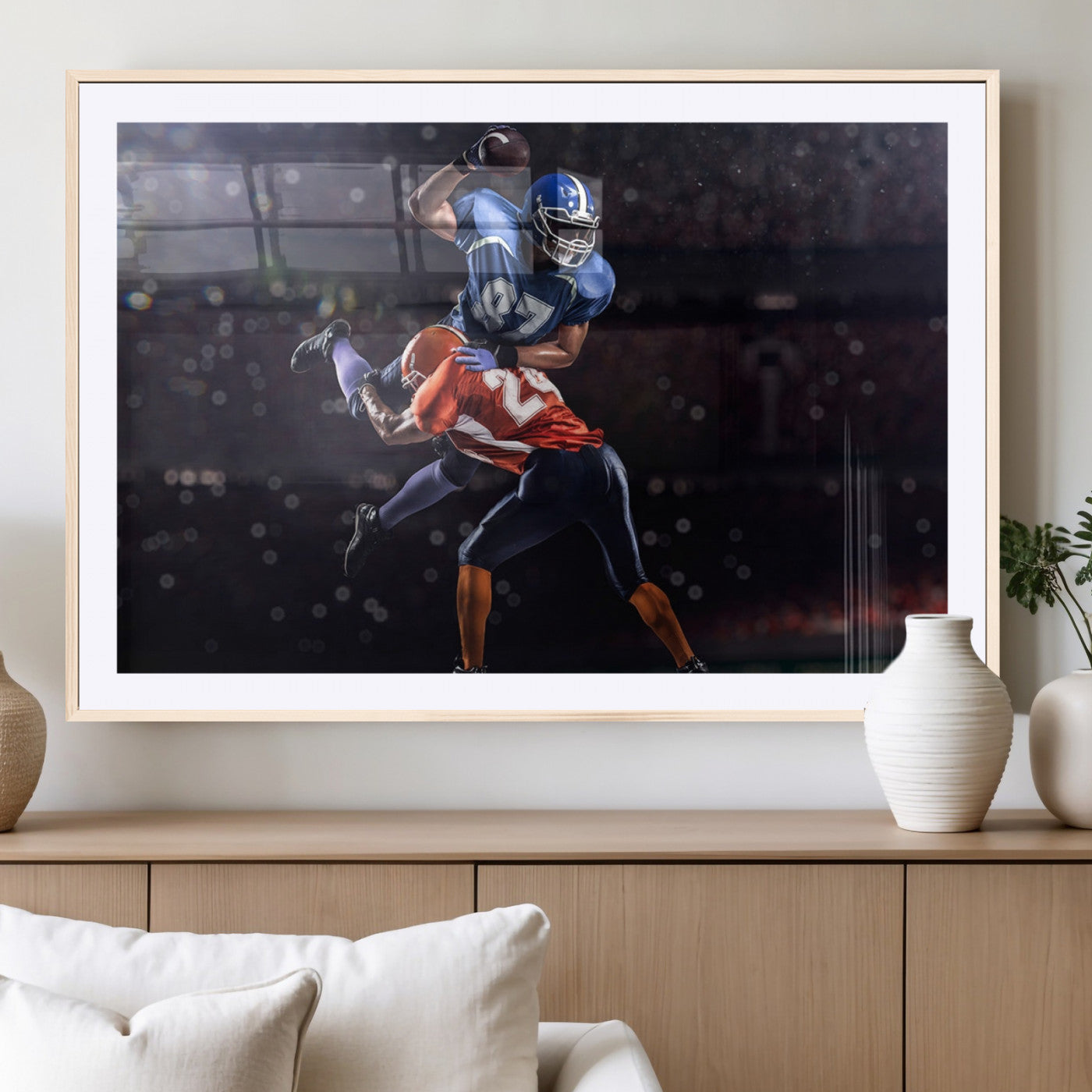76491-MGC-FP-36x24_Natural-American Football Wall Art Canvas Print, Stadium Sport Wall Art Print