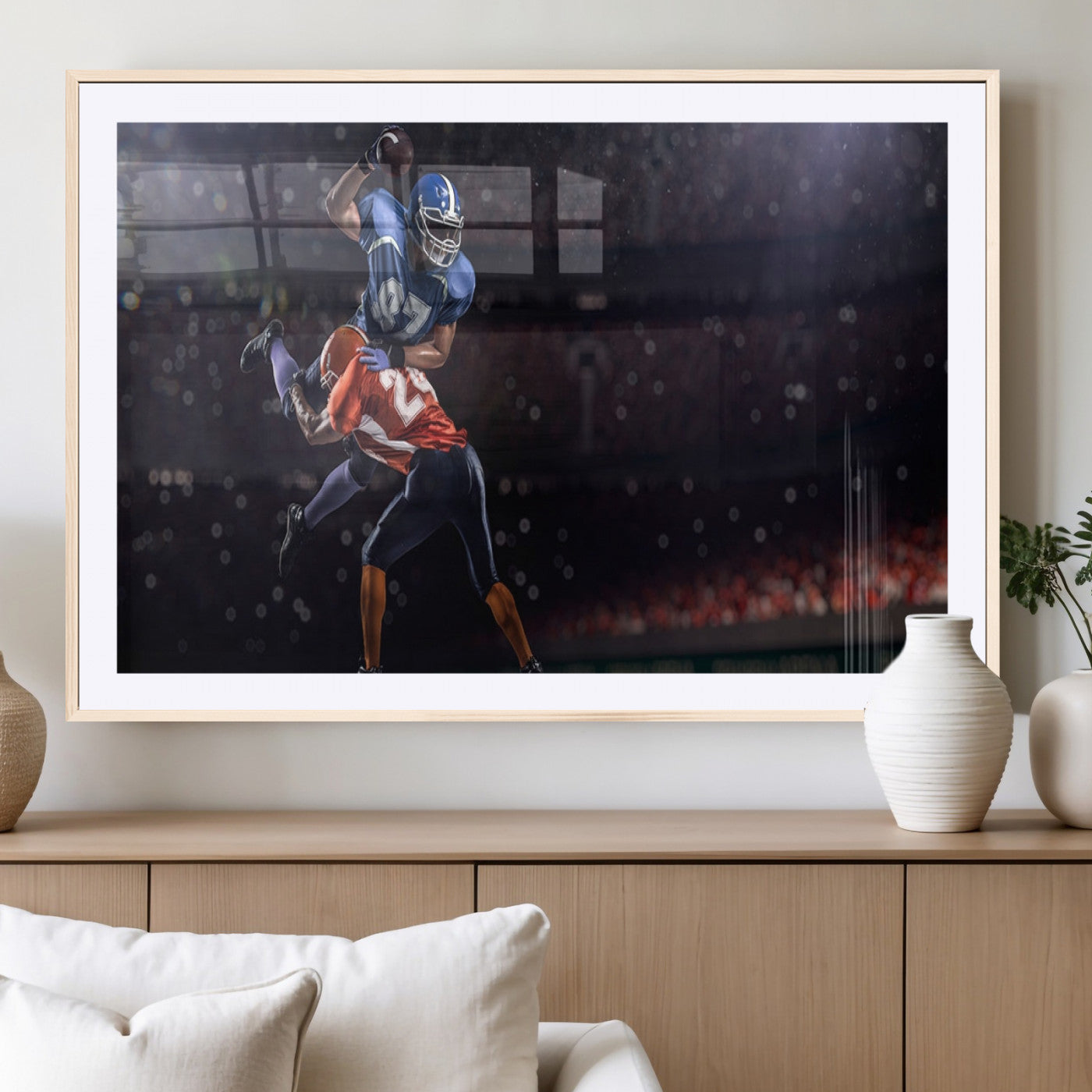 68009-MGC-FP-36x24_Natural-American Football Wall Art Canvas Print, Stadium Sport Wall Art Print