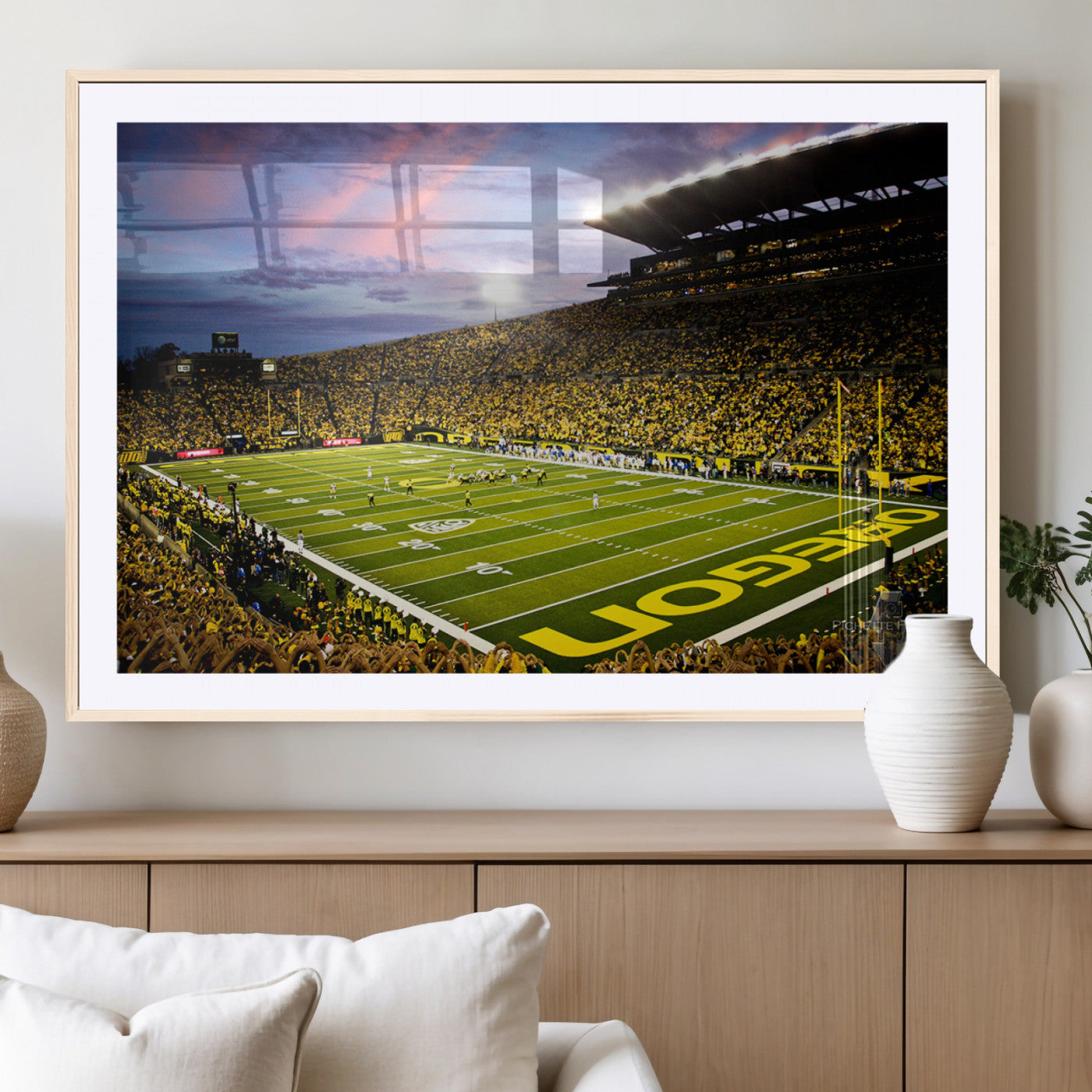 -University of Oregon Ducks Football Team Print - Eugene Autzen Stadium Wall Art Canvas Print