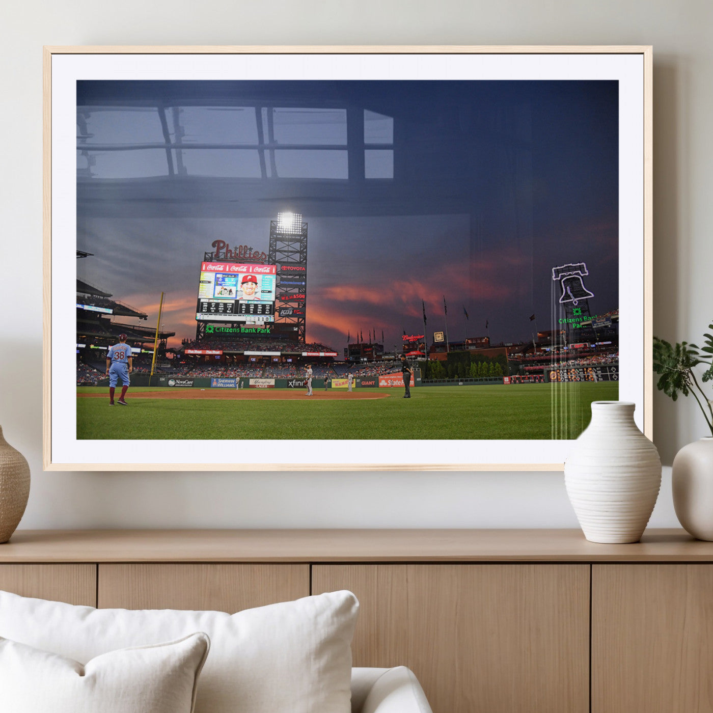 22594-MGV-CV-36X24-Philadelphia Phillies Baseball Print - Philadelphia Citizens Bank Park Stadium Wall Art, Phillies