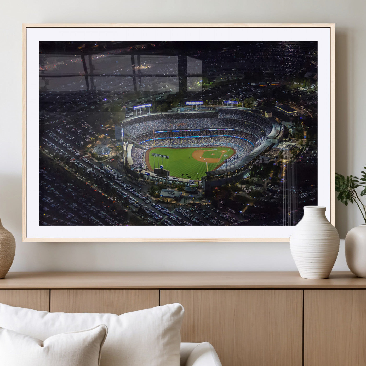 20932-MGV-CV-36X24-Los Angeles Dodgers Dodger Stadium Wall Art Canvas Print - MLB Baseball Stadium