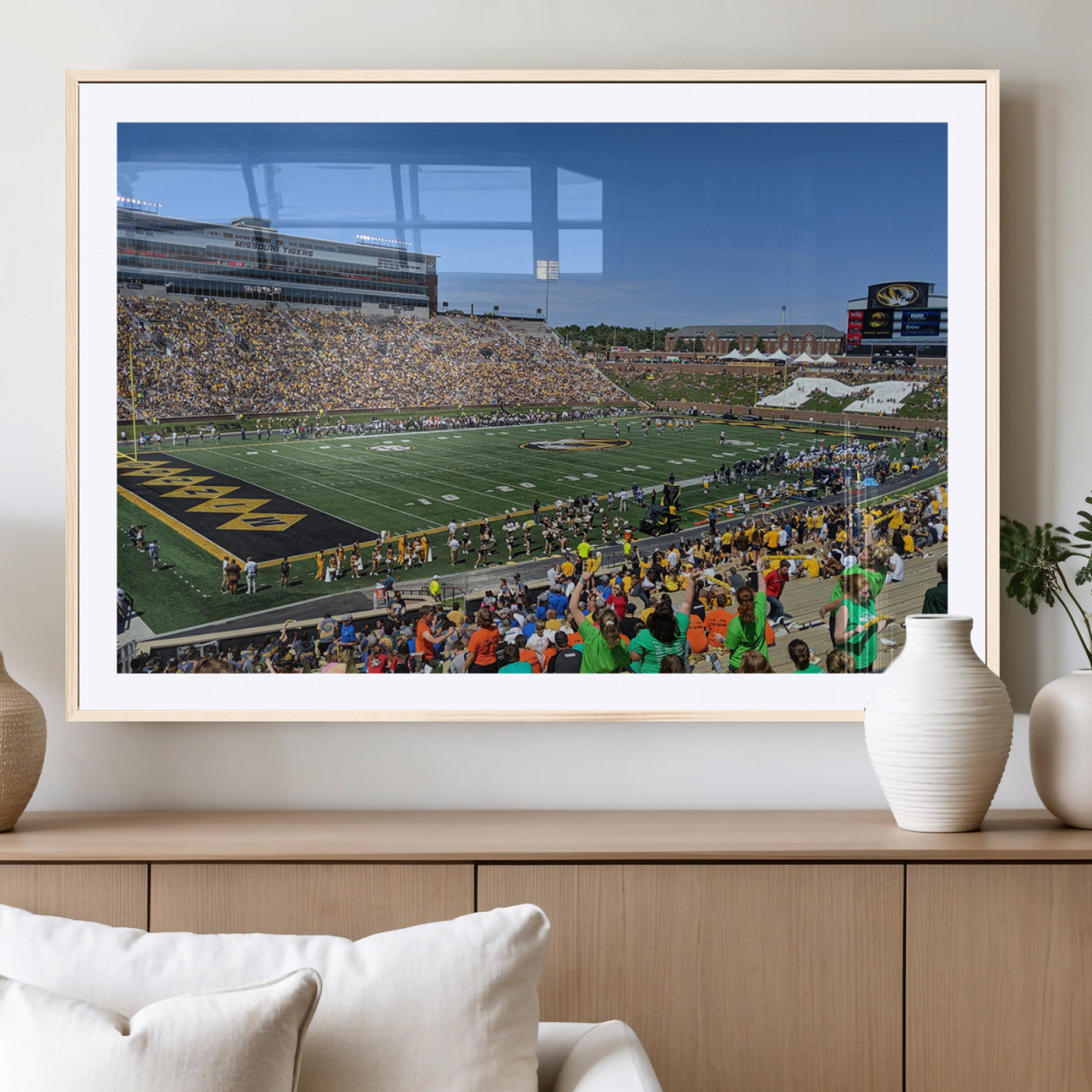 38399-MGV-CV-36X24-University of Missouri Tigers Football Team Print - Columbia Faurot Field Memorial Stadium Wall Art