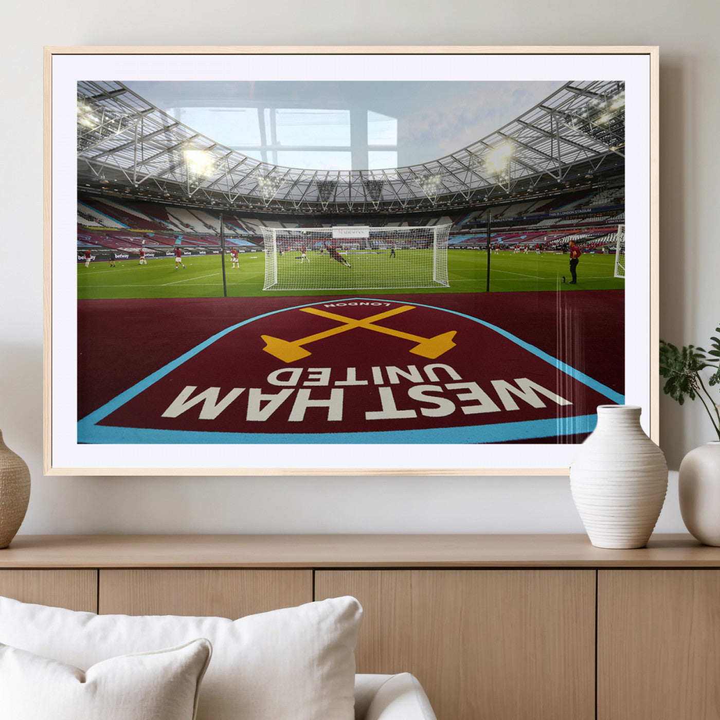 77367-MGC-FP-36x24_Natural-West Ham United FC Stadium Canvas Wall Art – London Stadium Football Print – Premier League Team