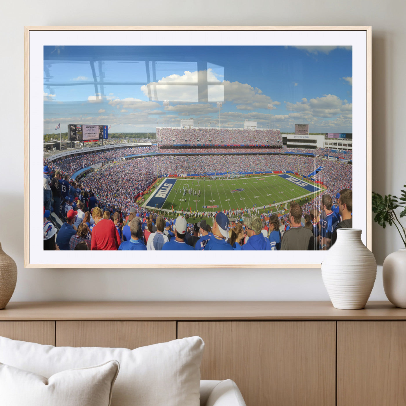 35302-MGC-FP-36x24_Natural-Buffalo Bills NFL Football Team Print - Buffalo Highmark Stadium Wall Art Canvas Print