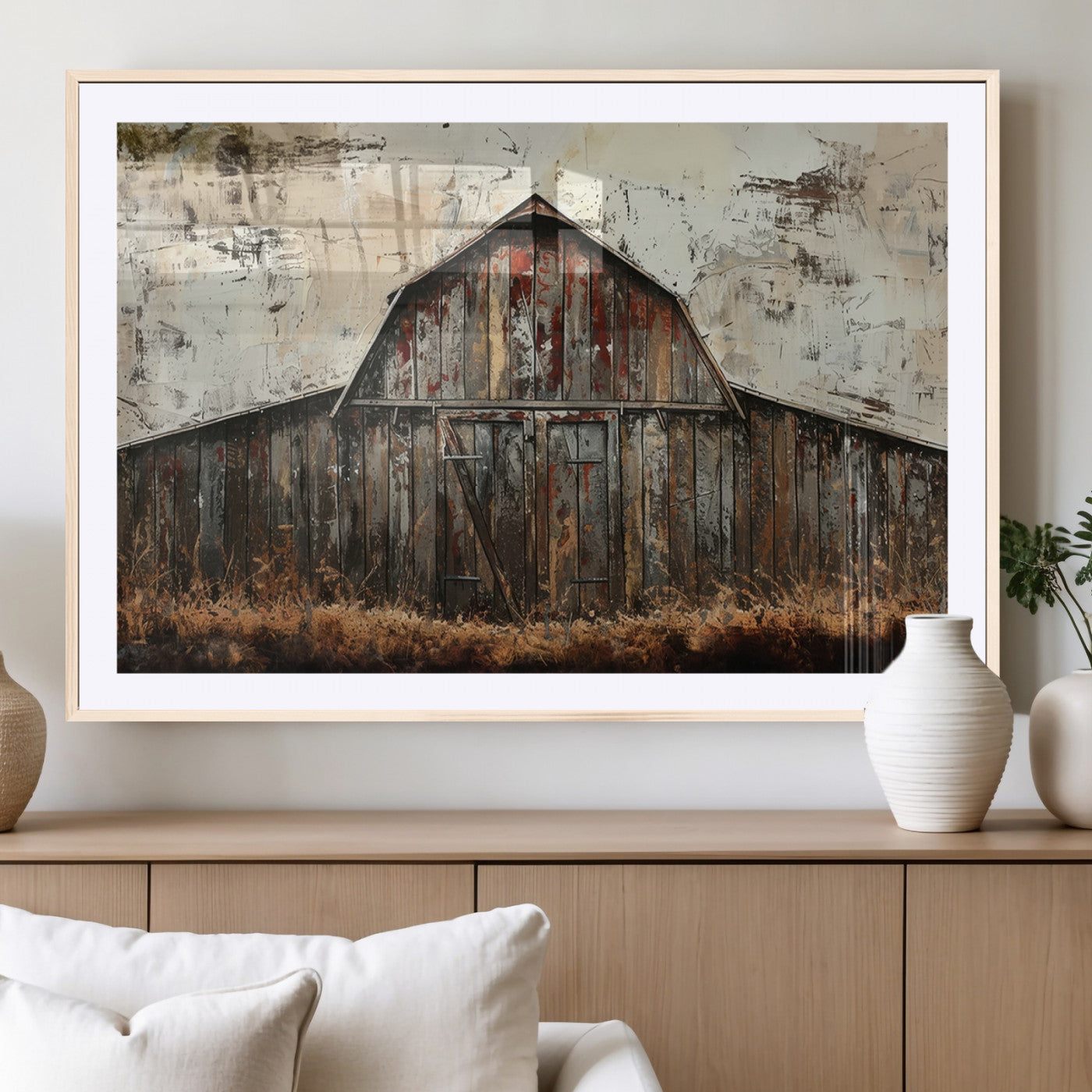 -Rustic Barn Wall Art | Farmhouse Wall Decor Canvas Print | Ready to Hang Barn Decor for Cabin or