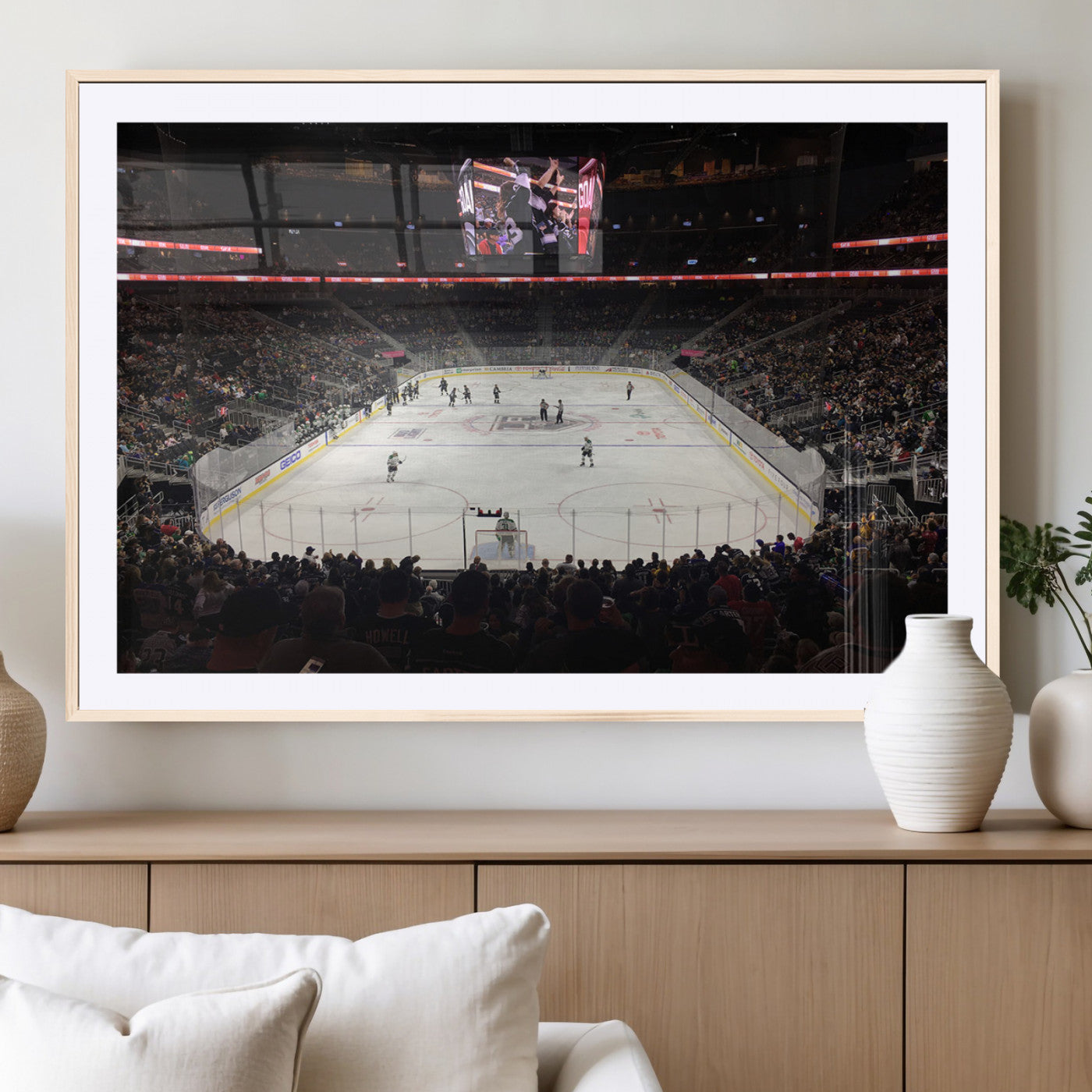 14802-MGC-FP-36x24_Natural-T Mobile Arena Paradise Nevada Vegas Golden Knights Ice Hockey Stadium Canvas Print Wall Art