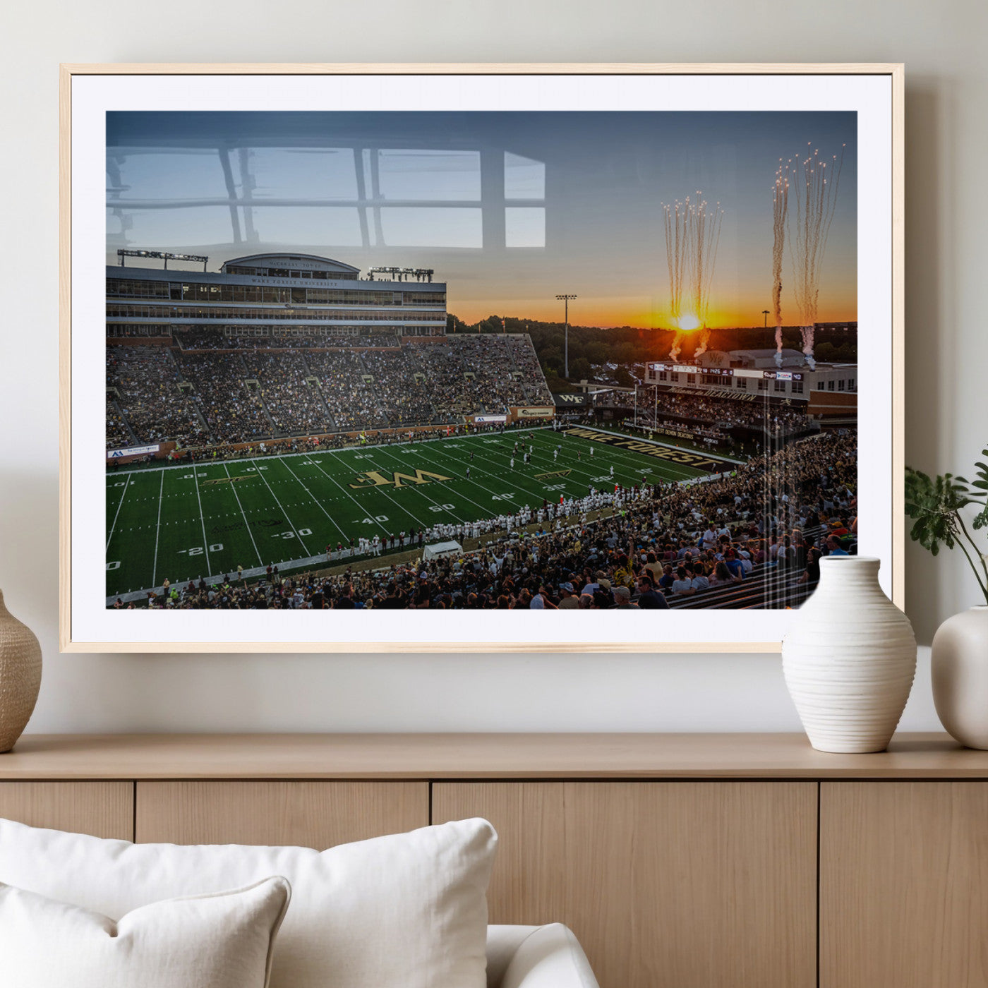 29253-MGV-CV-36X24-Demon Deacons Football Team Print Canvas- Winston-Salem Allegacy Federal Credit Union Stadium Wall