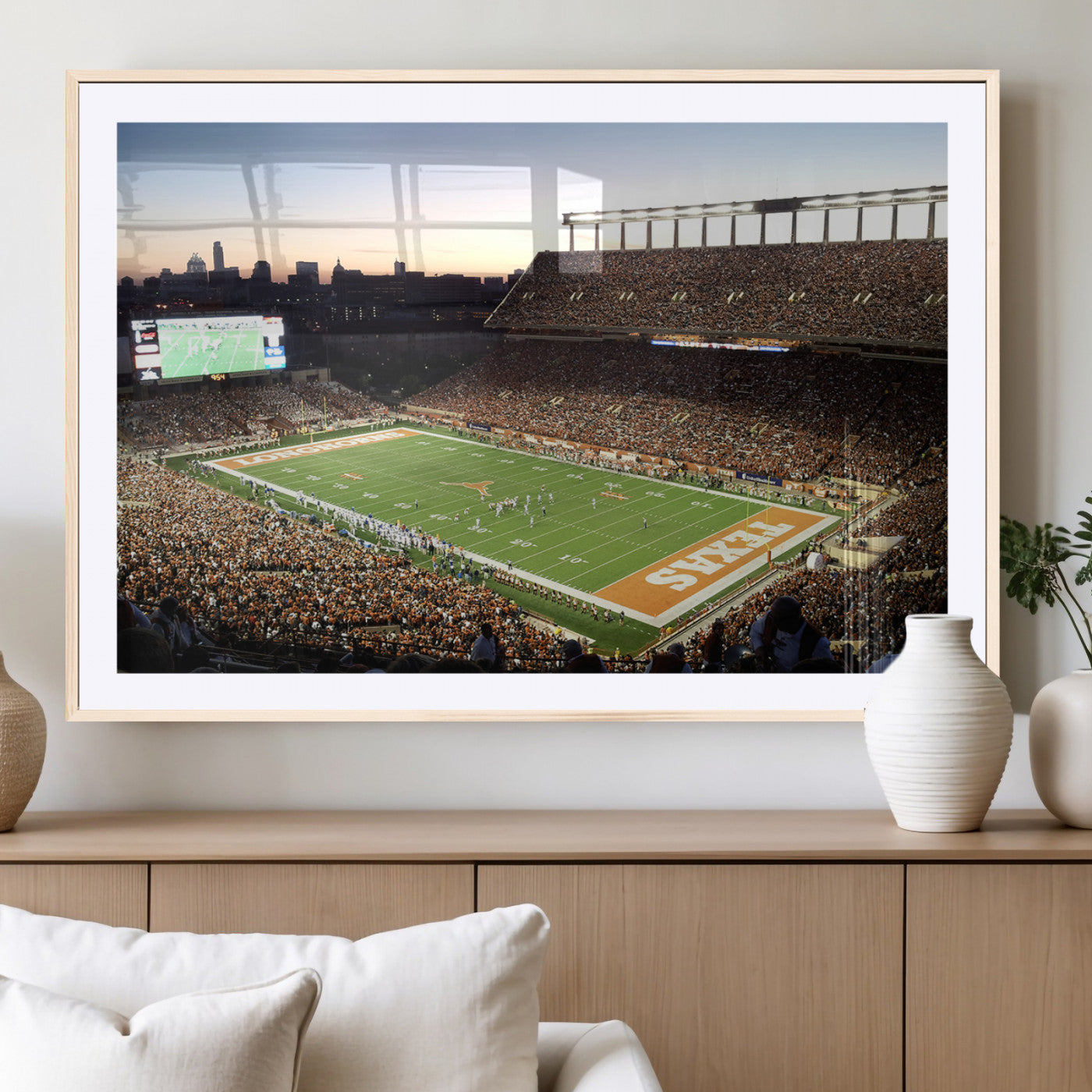 11455-MGC-FP-36x24_Natural-Darrell K Royal-Texas Memorial Stadium Canvas Wall Art - Texas Longhorns Football Match