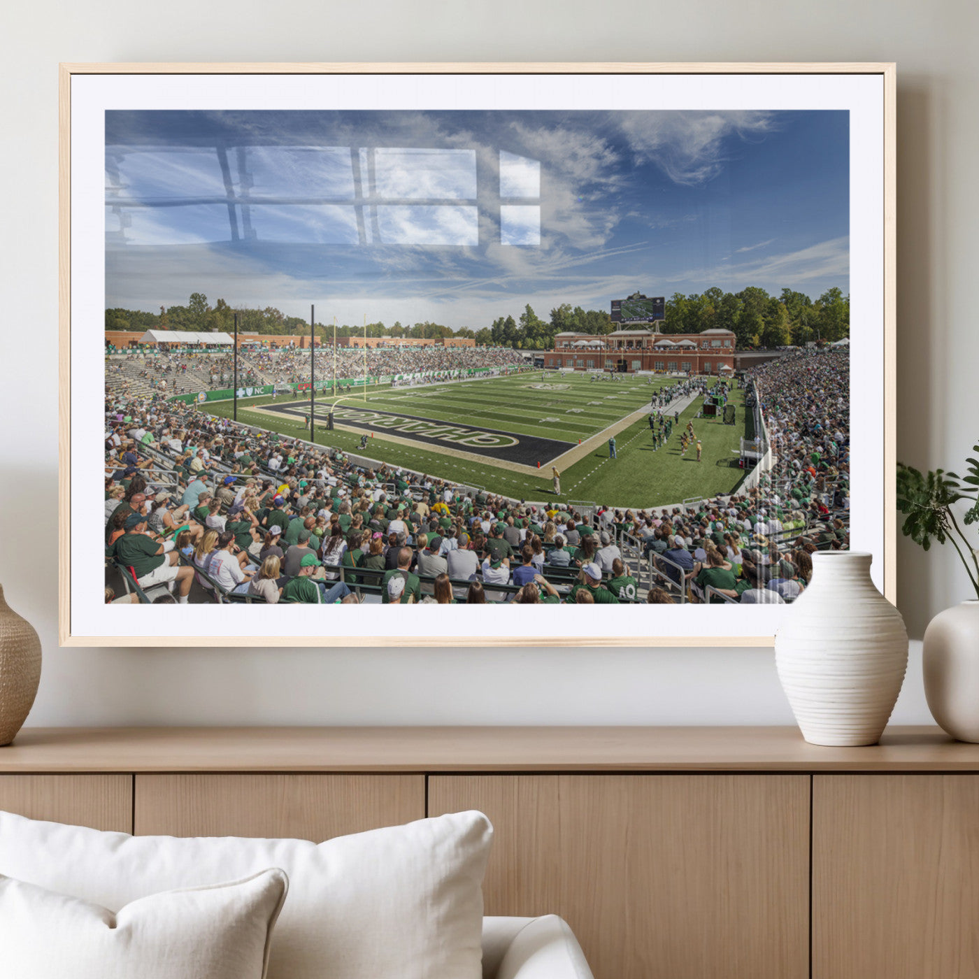 67799-MGV-CV-36X24-University of Charlotte 49ers Football Team Print - Charlotte Jerry Richardson Stadium Canvas Print