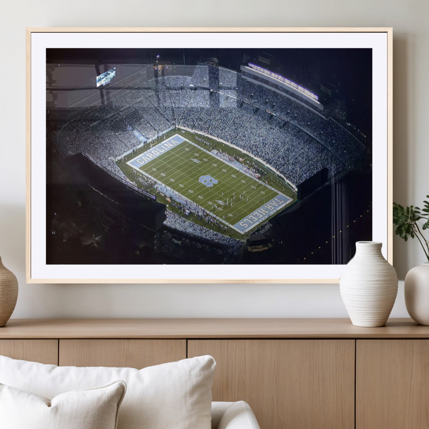 88375-MGV-CV-36X24-University of North Carolina Tar Heels Football Team Print - Chapel Hill Kenan Memorial Stadium