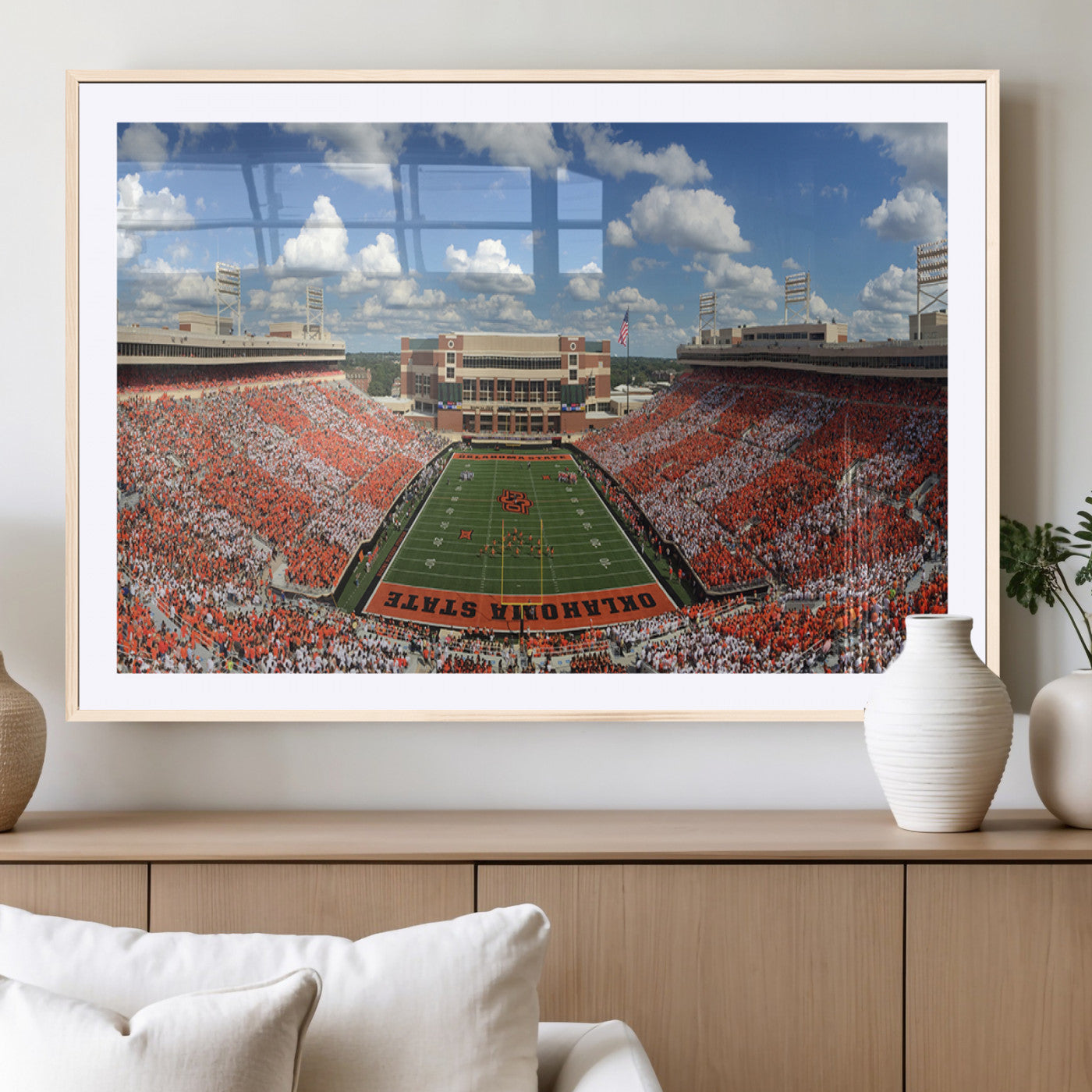 65192-MGV-CV-36X24-Oklahoma State Cowboys Football Team Print - Stillwater Boone Pickens Stadium Wall Art Canvas Print