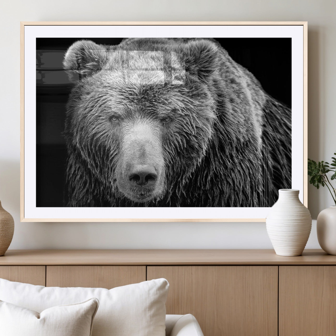 -399 Grizzly Bear Canvas Print | Ready to Hang Wall Art | Rustic Farmhouse & Cabin Decor | Wildlife