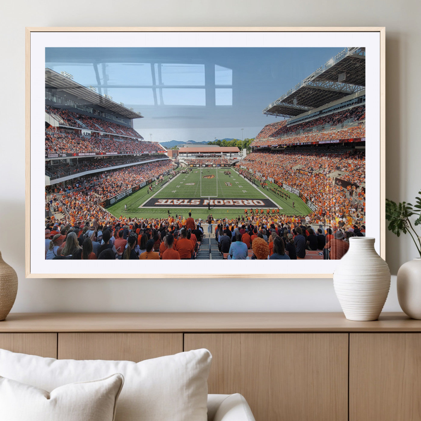35211-MGV-CV-36X24-Oregon State Beavers Football Team Print - Corvallis Reser Stadium Wall Art Canvas Print