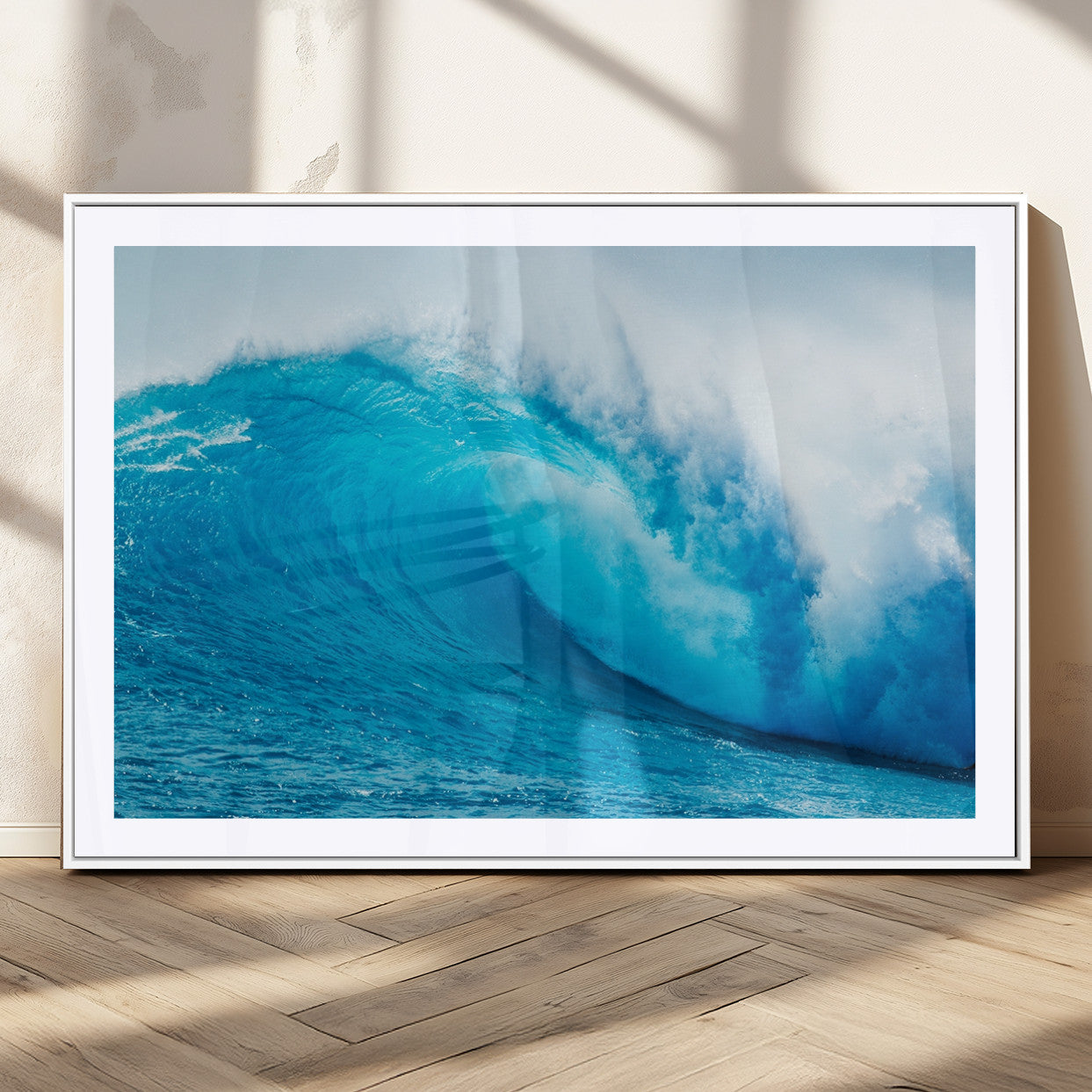 13117-MGC-FP-36x24_White-Big Ocean Surfing Wave Wall Art Canvas Print