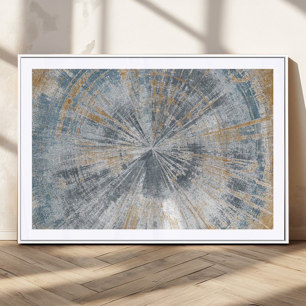 17631-MGC-FP-36x24_White-Radiant Abstract Wood Rings Canvas Art – Modern Triptych Wall Decor for Living Room or Farmhouse