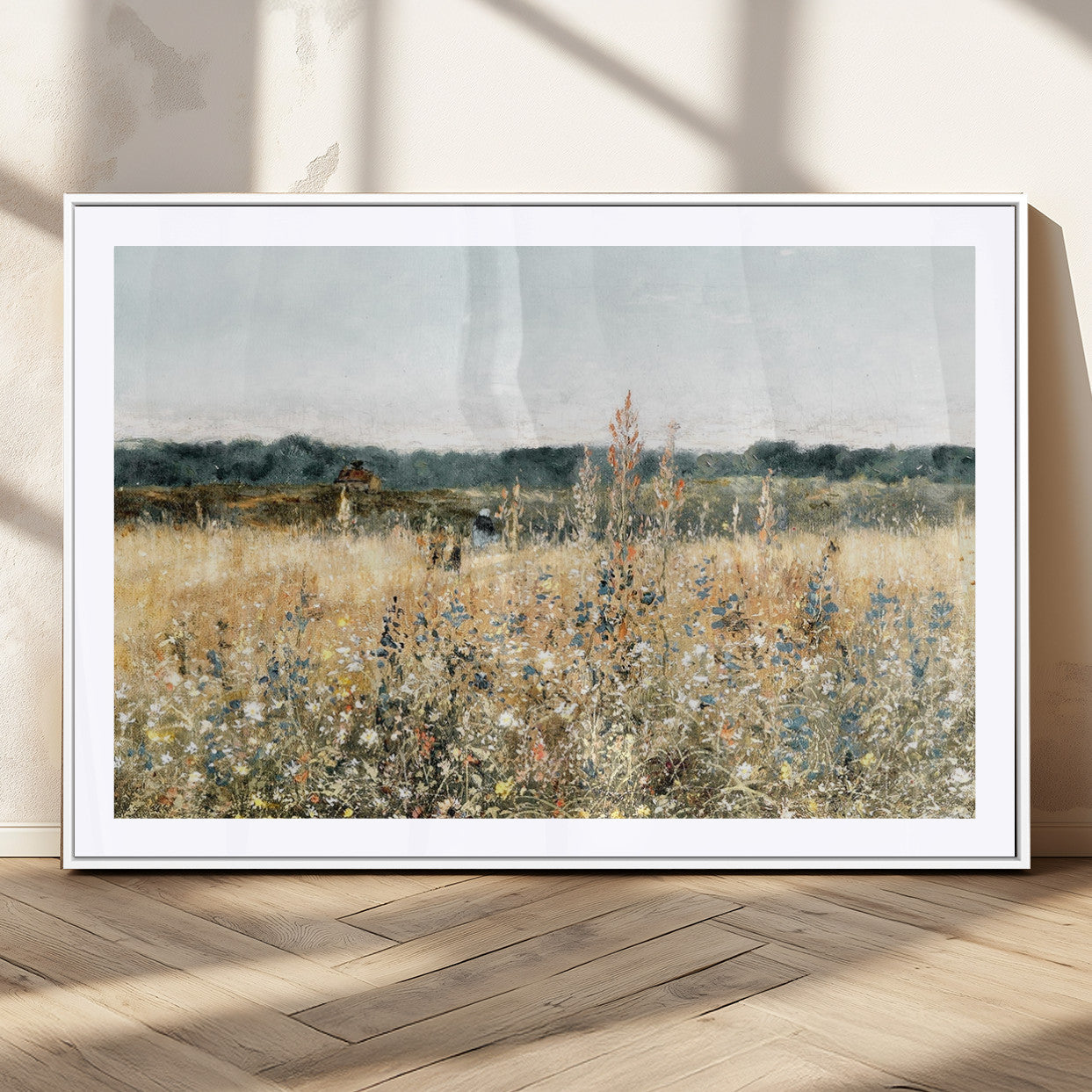 98941-MGC-FP-36x24_White-Wildflower Field Wall Art Canvas | Nature-Inspired Landscape Canvas Print for Living Room or Office