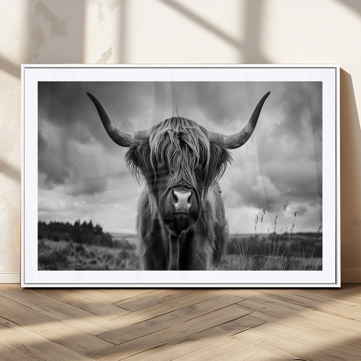 -Scottish Cow Wall Art Canvas Print | Longhorn Wall Art | Bighorn Animal Wall Art