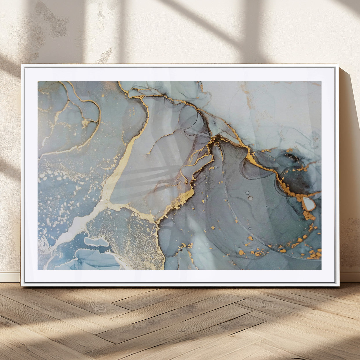 86878-MGC-FP-36x24_White-Large Abstract Marble Wall Art Canvas Print for Living Room and Farmhouse Decor