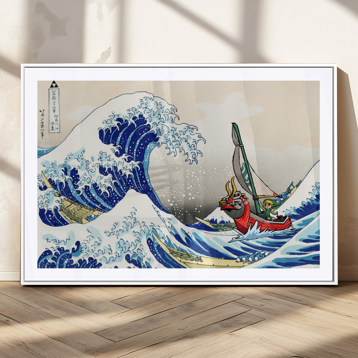 19450-MGC-FP-36x24_White-Katsushika Hokusai Kanagawa Giant Wave Wall Art Canvas Print | Iconic Japanese Art for Living Room
