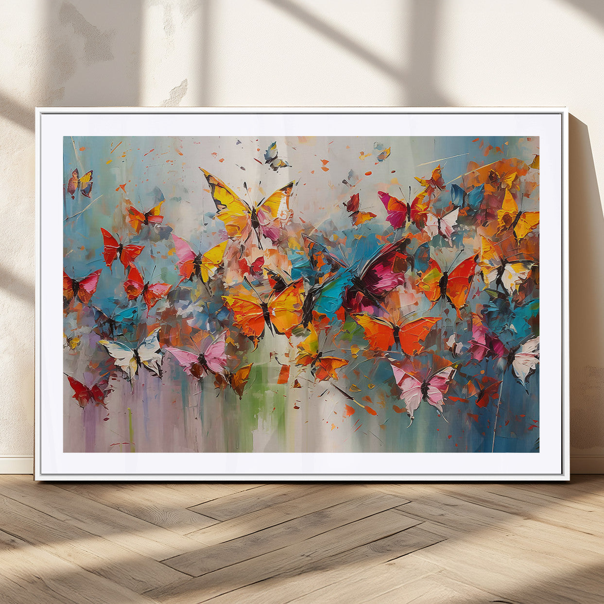 11835-MGC-FP-36x24_White-Abstract Butterfly Wall Art Canvas Print