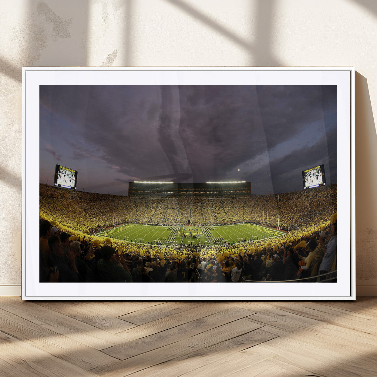 72404-MGC-FP-36x24_White-Michigan Wolverines Print - Michigan Stadium Wall Art Canvas Print