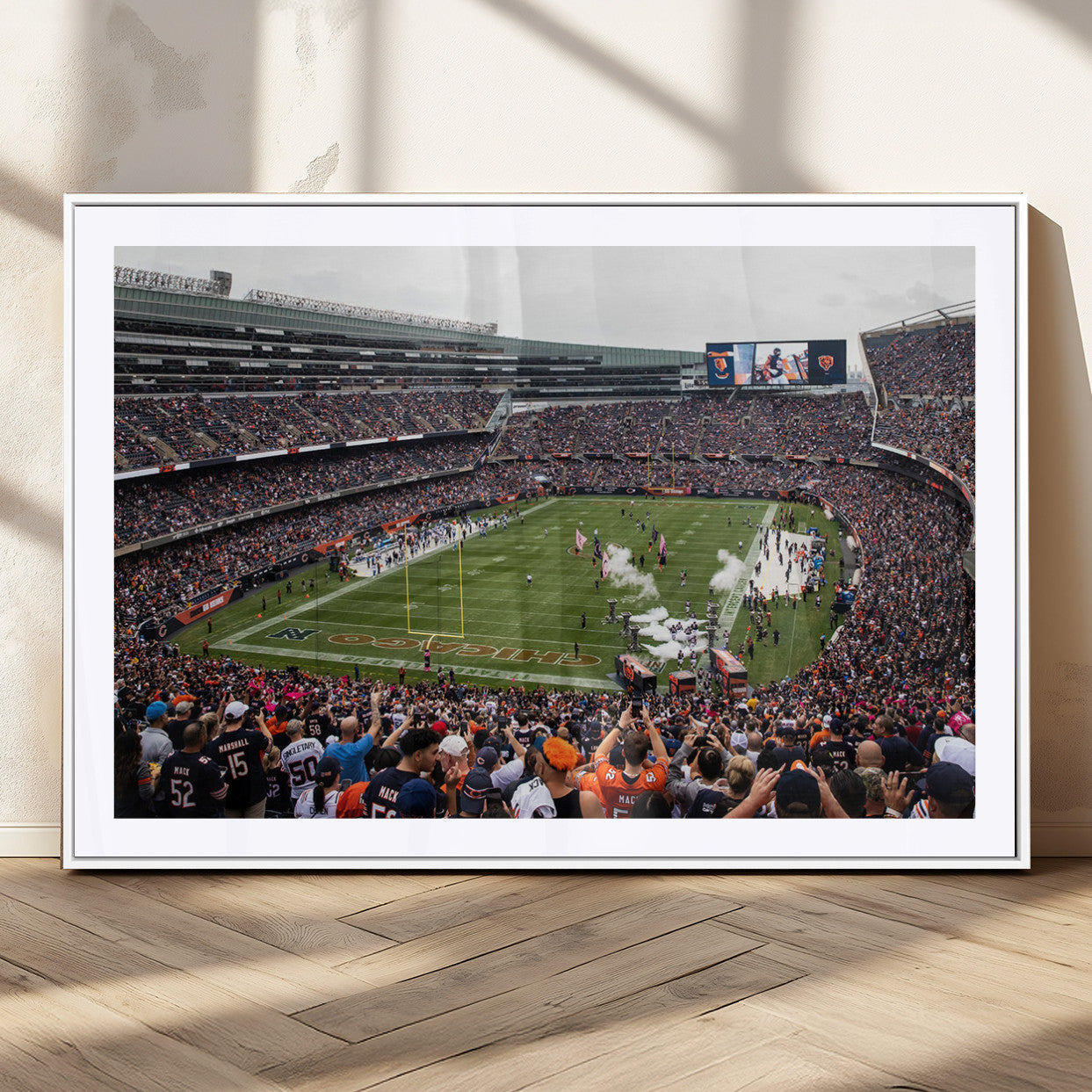 18347149-MGC-FP-36x24_White-Chicago Bears Soldier Field Wall Art Canvas Print – Framed Football Stadium Artwork Team Spirit for home, office