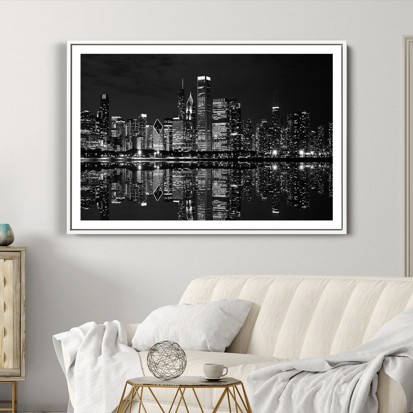 15050-MGC-FP-36x24_White-Chicago Wall Art Canvas Print