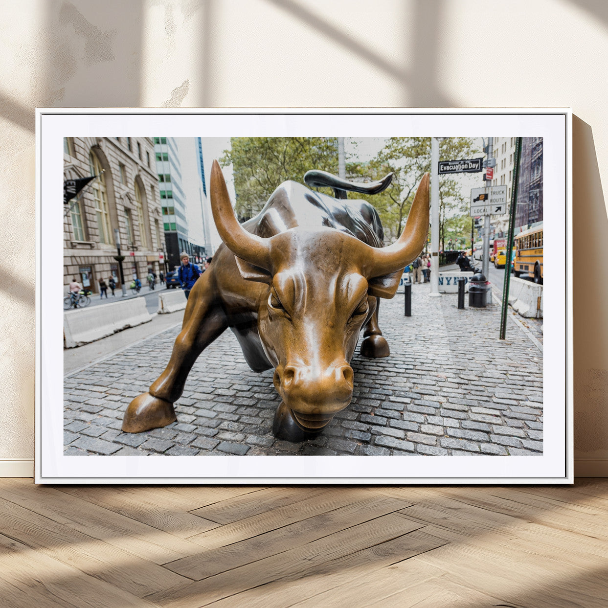 -Charging Bull Wall Art Canvas Print