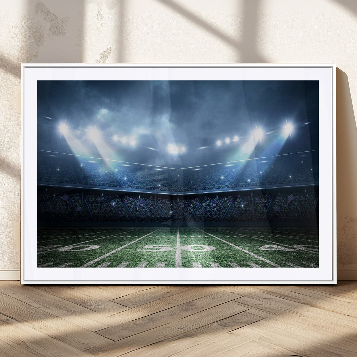 74741-MGC-FP-36x24_White-American Football Stadium Wall Art Canvas, American Football Stadium Canvas Print