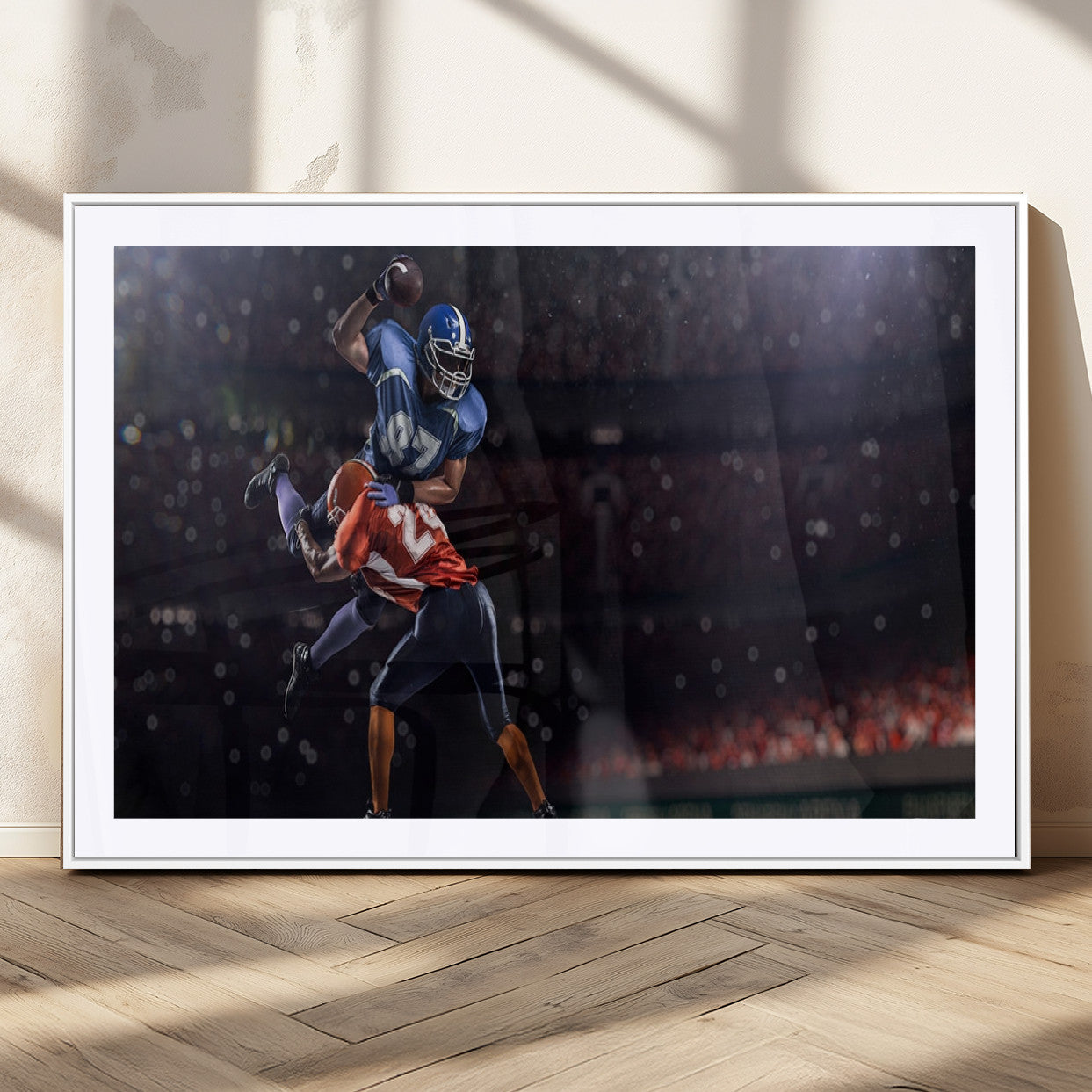 68009-MGC-FP-36x24_White-American Football Wall Art Canvas Print, Stadium Sport Wall Art Print