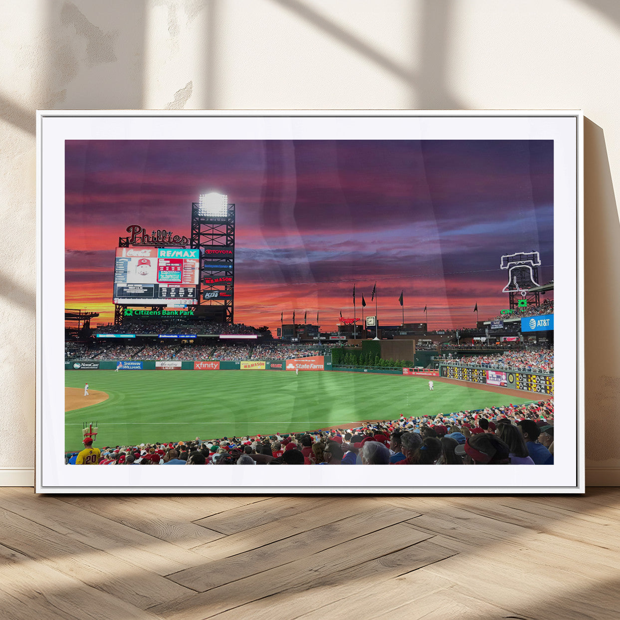 99918-MGC-FP-36x24_White-Philadelphia Phillies Baseball Team Print - Philadelphia Citizens Bank Park Stadium Wall Art Canvas